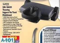 SAREX SR-3401 TOASTY IZGARA VE TOST MAKİNESİ SAREX SR-3401 TOASTY IZGARA VE TOST MAKİNESİ
